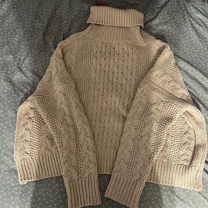 XS beige colored oversized sweater